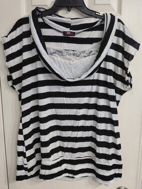 Black and White Striped Blouse